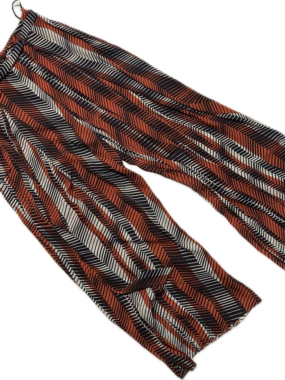 Zara Basic size S Patterned Wide-Leg Pants - Rust, Black & White